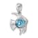 Rhodium Over Sterling Silver Polished Crystal Angel Fish Pendant