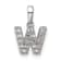 14K White Gold Diamond Letter W Initial with Bail Pendant