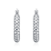 Ribbed Tubular Hoop Earrings In Rhodium Over Brass