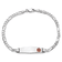 Rhodium Over 14k White Gold Medical Soft Diamond Shape Red Enamel Figaro
Link ID Bracelet