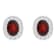 8x6mm Oval Garnet And White Topaz Accent Rhodium Over Sterling Silver
Halo Stud Earrings