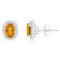7x5mm Oval Citrine 1/5 ctw Diamond Rhodium Over Sterling Silver Halo
Stud Earrings