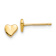 14k Yellow Gold Polished 5mm Heart Stud Earrings
