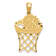 14k Yellow Gold Diamond-Cut Basketball Pendant