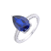 Pear Shape Lab Created Blue Sapphire and White Topaz Rhodium Over
Sterling Silver Ring