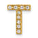 14K Yellow Gold Diamond Letter T Initial Charm