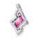 Rhodium Over 10k White Gold 0.65 ctw Lab Created Pink Sapphire and
Diamond Chain Slide Pendant