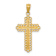 14K Two-tone Gold  Diamond-Cut Budded Cross Pendant