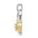 14k Yellow Gold and 14k White Gold Diamond Double Heart Pendant