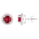 6mm Round Created Ruby And Created White Sapphire 10k White Gold Halo
Stud Earrings