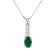 0.64ctw Emerald and Diamond Pendant in in 14k White Gold