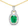 1.74ctw 14K Yellow Gold Zambian Emerald and White Diamond Pendant with
18 inch Cable Chain