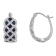 Lab Created Sapphire Hoop Sterling Silver Earrings 2.11ctw