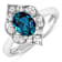 1.3ctw London Blue Topaz and Diamond 14K White Gold Halo Ring
