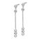 Rhodium Over 14k White Gold Cubic Zirconia Chain Link Dangle Earrings