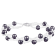 6-7mm Black Cultured Freshwater Pearl Silver  Bracelet