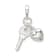 Sterling Silver Textured Heart with Key Charm