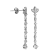 White Diamond Accent Rhodium Over Sterling Silver Linear Dangle Earrings