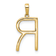 14K Yellow Gold Diamond Letter R Initial Pendant