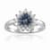 London Blue Topaz with White Topaz Accents Halo Heart Sterling Silver Ring