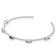 Multi-Blue Topaz And White Zircon Cuff Bracelet In Sterling Silver 1.33ctw