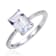 Rectangular Octagonal and Round White Topaz Sterling Silver Ring, 2.92ctw