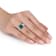 Lab Created Emerald and Lab Created White Sapphire 10k White Gold Ring 4.02ctw