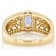 Tanzanite Oval And White Zircon Ring In 18K Gold Over Sterling Silver 1.37ctw