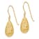 14K Yellow Gold Textured Puffed Teardrop Dangle Earrings