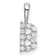 Rhodium Over 14K White Gold Lab Grown Diamond Letter B Initial Pendant