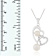 6.-7.5mm Button White Cultured Freshwater Pearl and CZ Rhodium Over
Sterling Silver Pendant