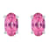 5x3mm Oval Pink Topaz 14k White Gold Stud Earrings