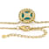 Turquoise And Cultured Seed Pearl Station Necklace In 18K Gold Over
Sterling Silver