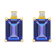 6x4mm Emerald Cut Tanzanite with Diamond Accents 14k Yellow Gold Stud Earrings