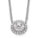 Rhodium Over 14K White Gold Lab Grown Diamond Halo Oval 18 Inch Necklace 0.68ctw