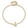 14k Yellow Gold Diamond Sideways Letter V Bracelet