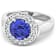 2.5ctw Violet Tanzanite and Diamond 14K White Gold Halo Ring