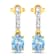 1.02ctw 14K Yellow Gold Aquamarine and White Diamond Halo Earrings