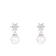 White Cultured Freshwater Pearl 14k White Gold Earrings 7-7.5mm