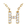 CZ Initial H Station Necklace In 18K Gold Over Sterling Silver 0.15ctw