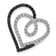 Rhodium Over 14k White Gold Black and White Diamond Entwined Heart Chain
Slide Pendant