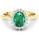 1.75ctw Green Emerald and Diamond 14K Yellow Gold Halo Ring