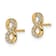 14k Yellow Gold Infinity Symbol Cubic Zirconia Stud Earrings