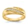 14K Yellow Gold Lab Grown Diamond Polished and Satin Men's Band