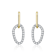 Oval CZ Halo Drop Earrings In 14K Gold Over Brass
