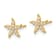 14K Yellow Gold Childrens Cubic Zirconia Starfish Post Earrings