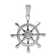 Rhodium Over 14k White Gold Diamond Ship Wheel Pendant