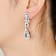 CZ Teardrop Halo Dangle Earrings In Sterling Silver