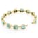 Bi-Color Turquoise Rectangular Cushion Bangle In 18K Gold Over Sterling Silver