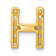 10k Yellow Gold 0.12 cttw Diamond Letter H Initial Charm